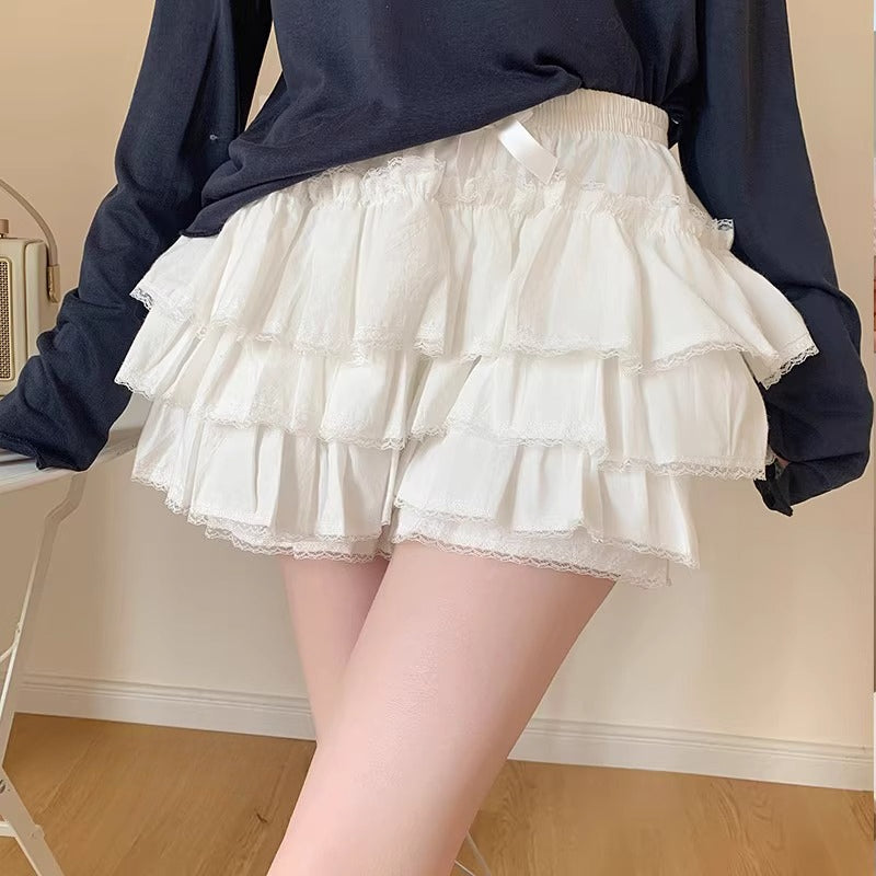 Lolita Bloomers Cream Pink Black White Cotton Anti-Peek Petticoat Short Underskirt for JK Uniform