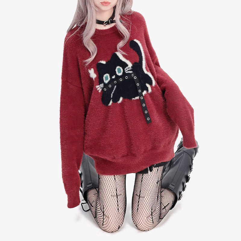Design Concept:
This Dark Red Lolita blouse features a soft faux mink fabric that offers a cozy, plush texture while maintaining a lightweight feel. The round neck and relaxed fit create an effortlessly cute and slightly oversized silhouette, perfect for layering or wearing on its own. Inspired by Y2K and young-girl aesthetics, it brings a playful yet fashionable touch to your outfit. Ideal for daily wear across all seasons, this versatile sweater effortlessly complements skirts, pants, and layered Lolita e