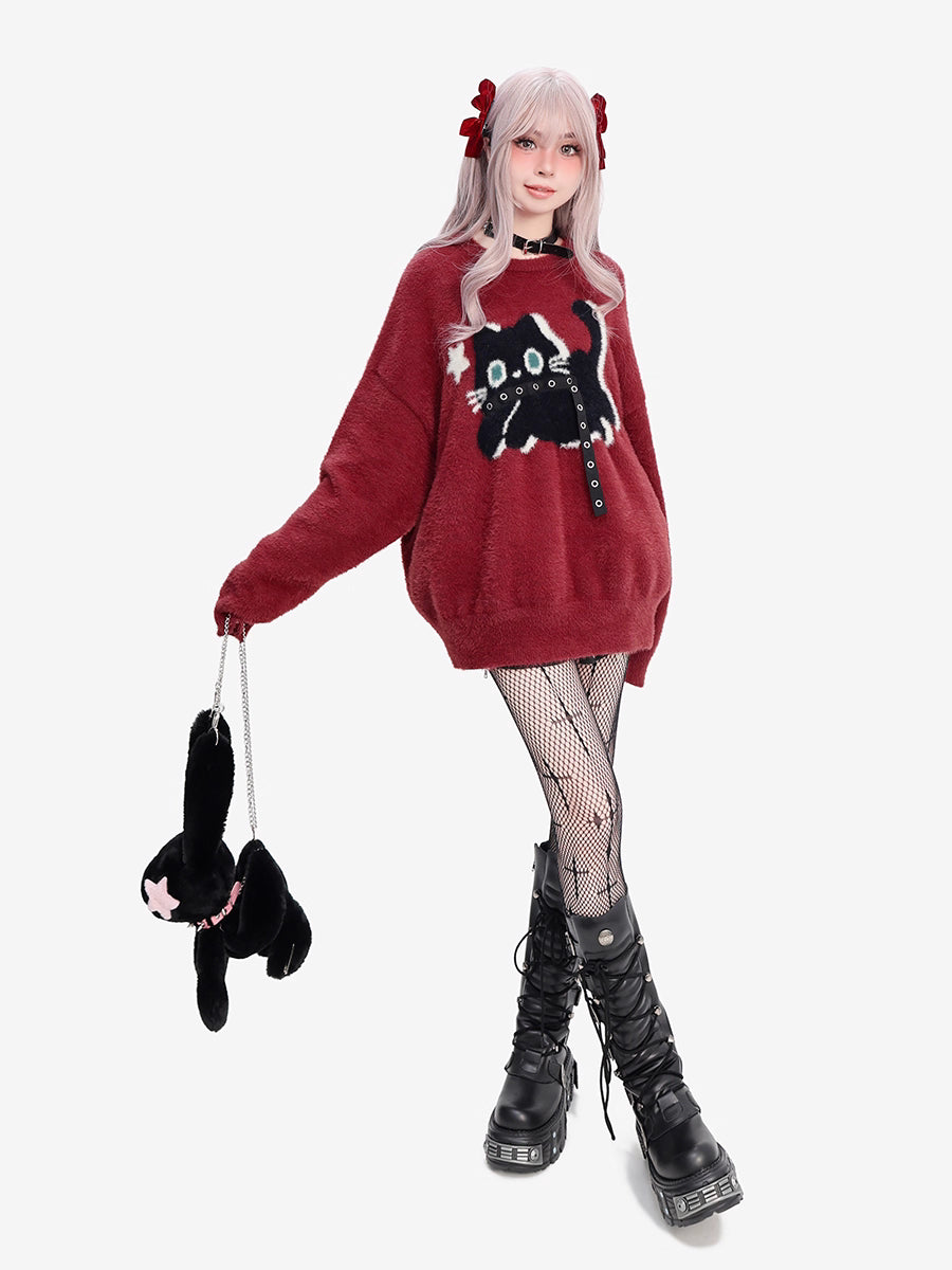 Design Concept:
This Dark Red Lolita blouse features a soft faux mink fabric that offers a cozy, plush texture while maintaining a lightweight feel. The round neck and relaxed fit create an effortlessly cute and slightly oversized silhouette, perfect for layering or wearing on its own. Inspired by Y2K and young-girl aesthetics, it brings a playful yet fashionable touch to your outfit. Ideal for daily wear across all seasons, this versatile sweater effortlessly complements skirts, pants, and layered Lolita e
