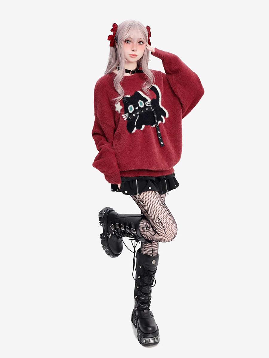 Design Concept:
This Dark Red Lolita blouse features a soft faux mink fabric that offers a cozy, plush texture while maintaining a lightweight feel. The round neck and relaxed fit create an effortlessly cute and slightly oversized silhouette, perfect for layering or wearing on its own. Inspired by Y2K and young-girl aesthetics, it brings a playful yet fashionable touch to your outfit. Ideal for daily wear across all seasons, this versatile sweater effortlessly complements skirts, pants, and layered Lolita e