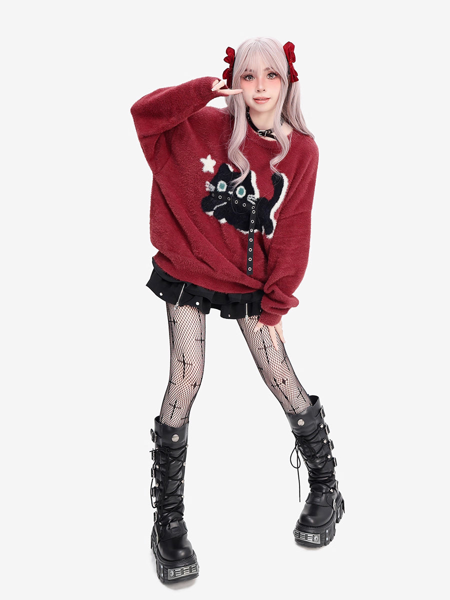 Design Concept:
This Dark Red Lolita blouse features a soft faux mink fabric that offers a cozy, plush texture while maintaining a lightweight feel. The round neck and relaxed fit create an effortlessly cute and slightly oversized silhouette, perfect for layering or wearing on its own. Inspired by Y2K and young-girl aesthetics, it brings a playful yet fashionable touch to your outfit. Ideal for daily wear across all seasons, this versatile sweater effortlessly complements skirts, pants, and layered Lolita e