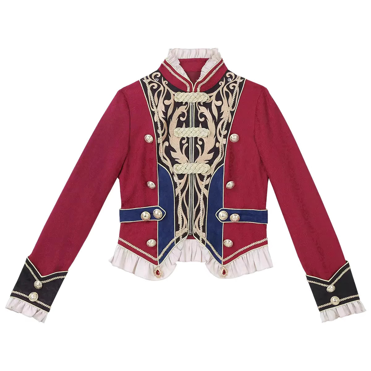 Lolita Blouse Red Royal Ouji Vintage European Prince Style Elegant Top