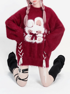 Design Concept:
This Lolita blouse is crafted from thick plush wool, offering both warmth and a cozy texture perfect for chilly seasons. The longline silhouette features elegant tie details that accentuate the waist while maintaining a soft, comfortable fit. Ideal for winter holidays, festive gatherings, or casual Lolita styling, this sweater blends practical warmth with whimsical Lolita charm.