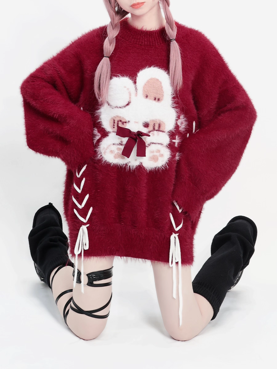 Design Concept:
This Lolita blouse is crafted from thick plush wool, offering both warmth and a cozy texture perfect for chilly seasons. The longline silhouette features elegant tie details that accentuate the waist while maintaining a soft, comfortable fit. Ideal for winter holidays, festive gatherings, or casual Lolita styling, this sweater blends practical warmth with whimsical Lolita charm.