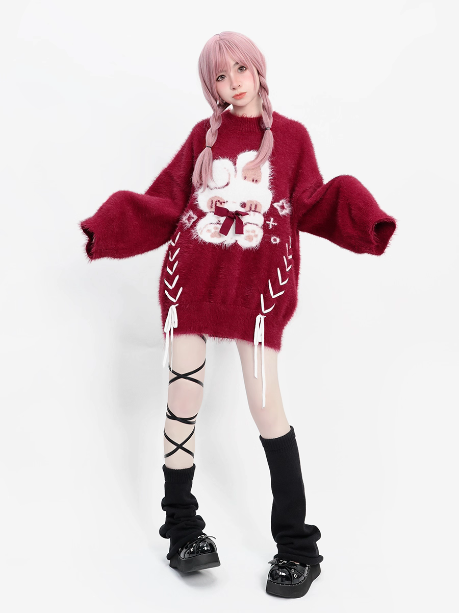 Design Concept:
This Lolita blouse is crafted from thick plush wool, offering both warmth and a cozy texture perfect for chilly seasons. The longline silhouette features elegant tie details that accentuate the waist while maintaining a soft, comfortable fit. Ideal for winter holidays, festive gatherings, or casual Lolita styling, this sweater blends practical warmth with whimsical Lolita charm.