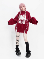 Design Concept:
This Lolita blouse is crafted from thick plush wool, offering both warmth and a cozy texture perfect for chilly seasons. The longline silhouette features elegant tie details that accentuate the waist while maintaining a soft, comfortable fit. Ideal for winter holidays, festive gatherings, or casual Lolita styling, this sweater blends practical warmth with whimsical Lolita charm.