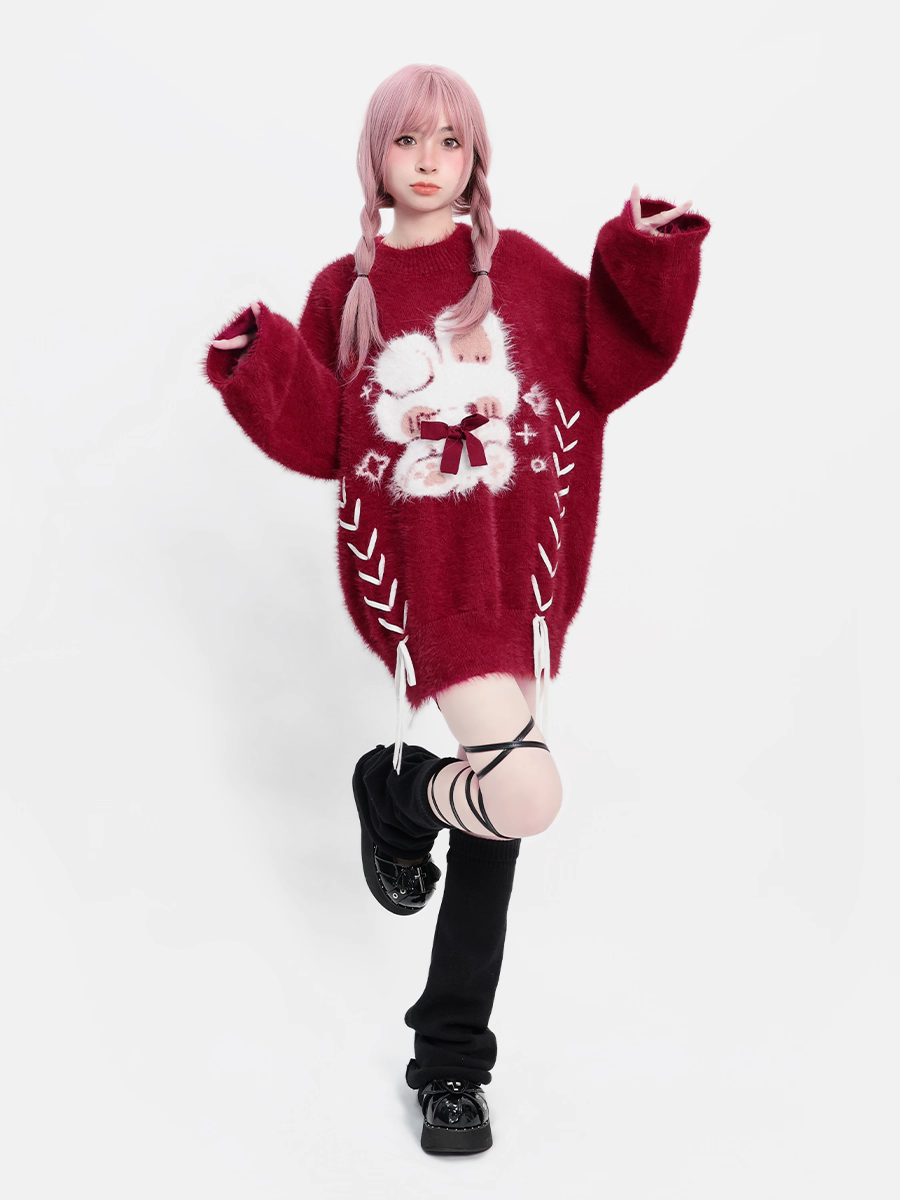 Design Concept:
This Lolita blouse is crafted from thick plush wool, offering both warmth and a cozy texture perfect for chilly seasons. The longline silhouette features elegant tie details that accentuate the waist while maintaining a soft, comfortable fit. Ideal for winter holidays, festive gatherings, or casual Lolita styling, this sweater blends practical warmth with whimsical Lolita charm.