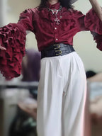 Design Concept:
Step into vintage-inspired gothic elegance with these Lolita Shorts in wine red, white, and black. Designed in a Gothic Punk prince style, they feature a refined high-waist cut and subtle tailoring that pairs effortlessly with Lolita blouses or coats. The unique design captures a blend of medieval charm and modern alternative fashion, making them ideal for tea parties, cosplay events, or casual streetwear styling. Both stylish and versatile, these shorts bring a statement look to any Lolita 
