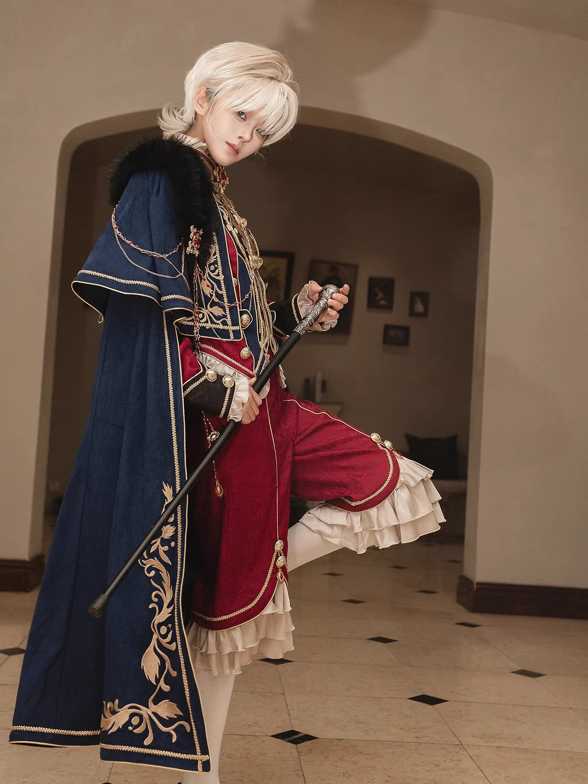 Design Concept:
Step into a world of regal elegance with this Lolita coat in deep blue, inspired by vintage European royal court fashion. Crafted with attention to detail, the coat features a structured silhouette with classic prince-style elements and a flowing cape, perfect for adding a noble touch to your Lolita or cosplay ensemble. Ideal for daily wear, tea parties, or special themed events, this coat effortlessly combines historical charm with modern Lolita aesthetics.