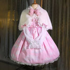 Lolita Coat Cape Rabbit Ear Pink Bow Chest Daily Autumn Winter Outfit