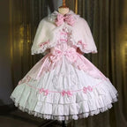 Lolita Coat Cape Rabbit Ear Pink Bow Chest Daily Autumn Winter Outfit