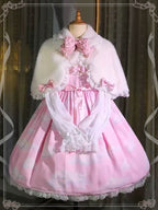 Lolita Coat Cape Rabbit Ear Pink Bow Chest Daily Autumn Winter Outfit