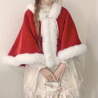 Lolita Coat Cape Plush Short Cloak Sweet Warm Winter Outfit