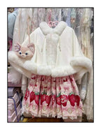 Lolita Coat Cloak Plush Short Cape Sweet Warm Thickened Autumn Winter Outfit