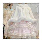Lolita Coat Cloak Plush Short Cape Sweet Warm Thickened Autumn Winter Outfit
