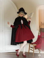 Lolita Coat Gothic Black Two-piece Cloak Set Spring Outfit