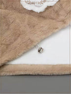 Lolita Coat Overcoat Brown Plush Bear Paw Cuffs Winter Daily Outfit