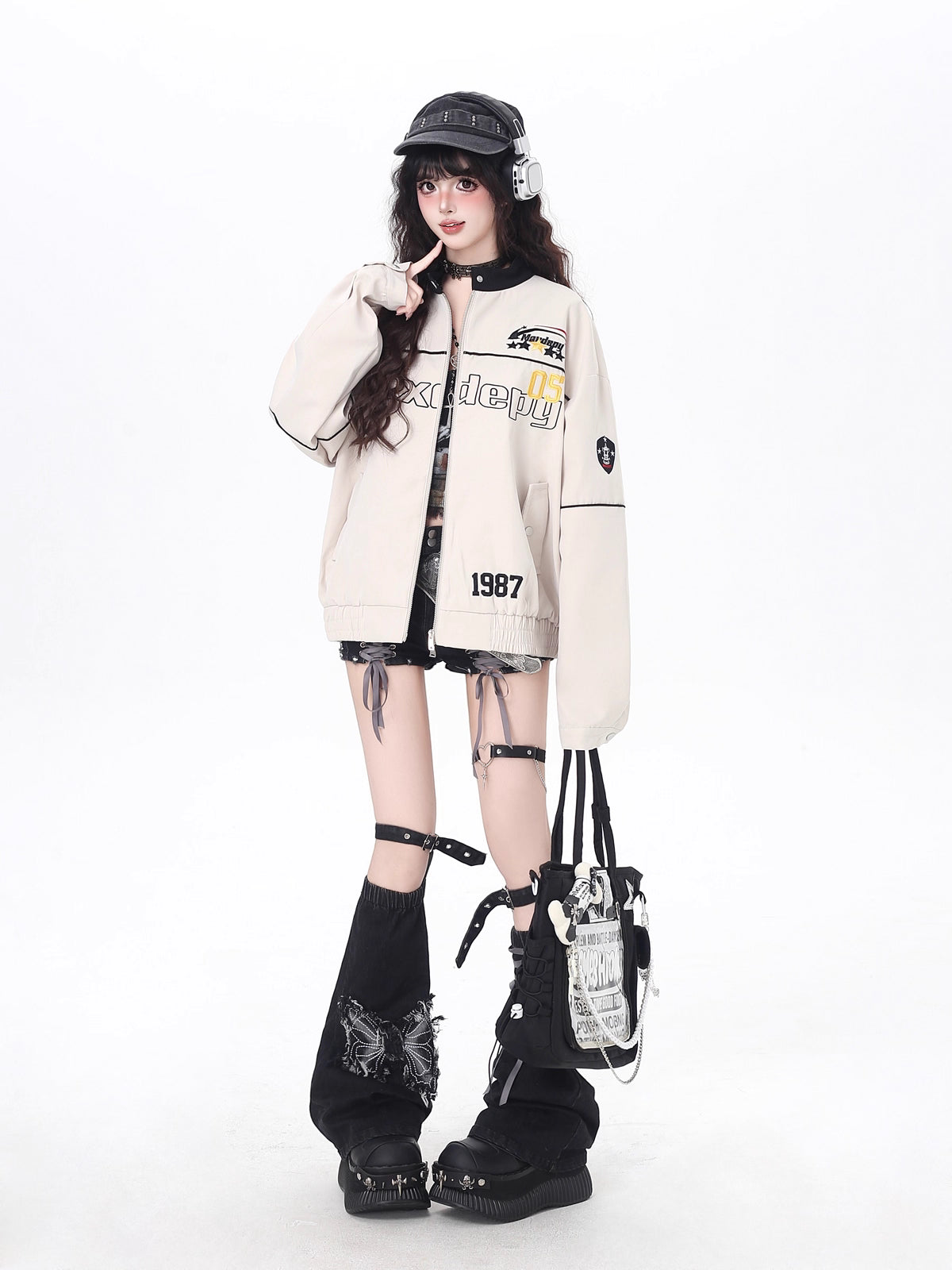 Design Concept:

Design Concept:
This Lolita coat blends retro American motorcycle style with a sweet casual touch, perfect for autumn and winter. Available in black, red, and apricot, the jacket is designed with a classic baseball silhouette that feels both vintage and versatile. The loose fit allows for comfortable layering, while the contrasting details and structured design highlight a bold, youthful streetwear aesthetic. Whether worn for daily outings or seasonal gatherings, this coat offers warmth and