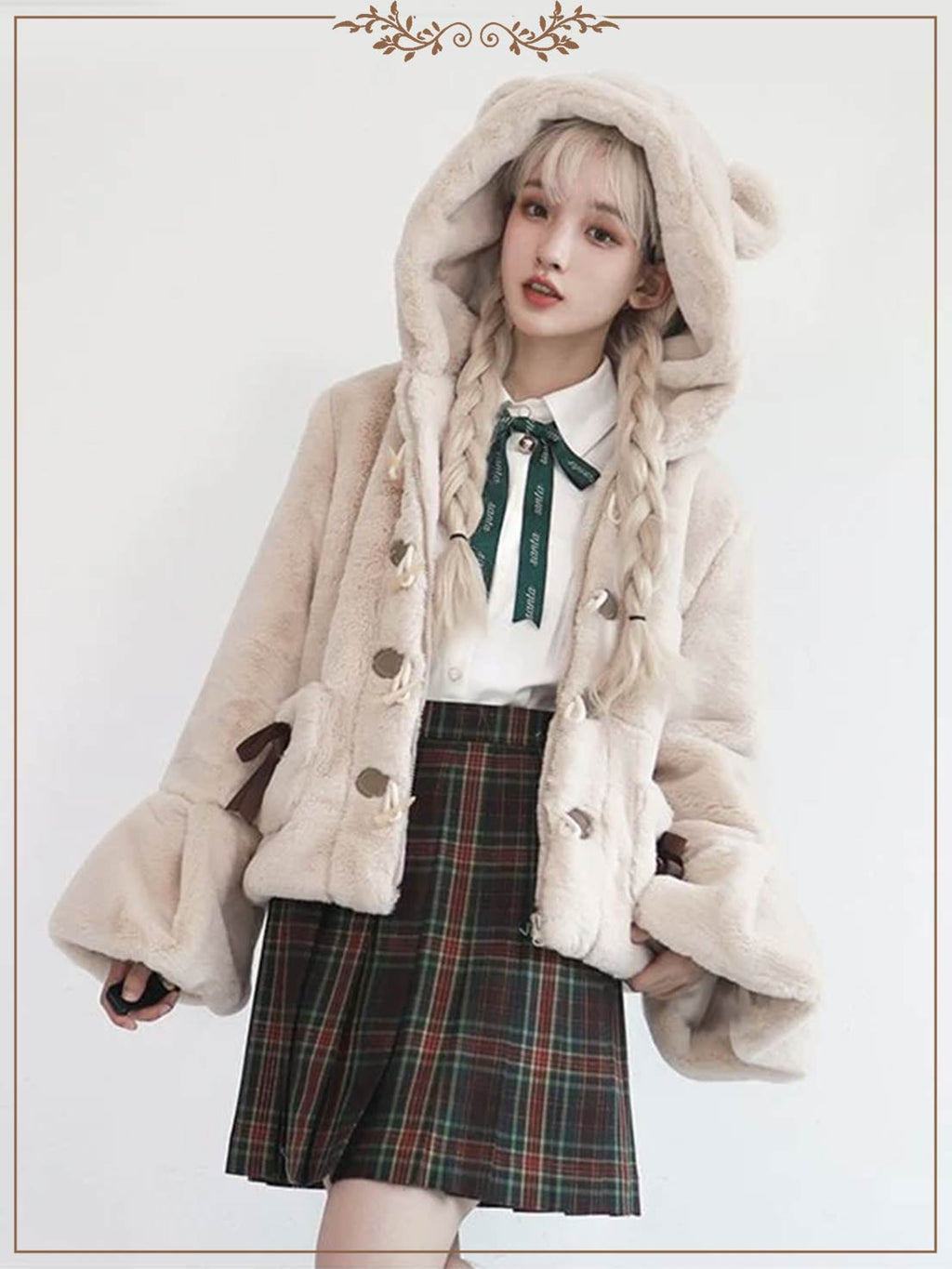 Lolita Coats Light Brown Plush Jacket Autumn and Winter Clothes Short Limited Edition