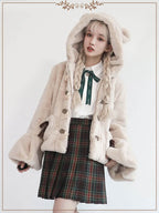 Lolita Coats Light Brown Plush Jacket Autumn and Winter Clothes Short Limited Edition