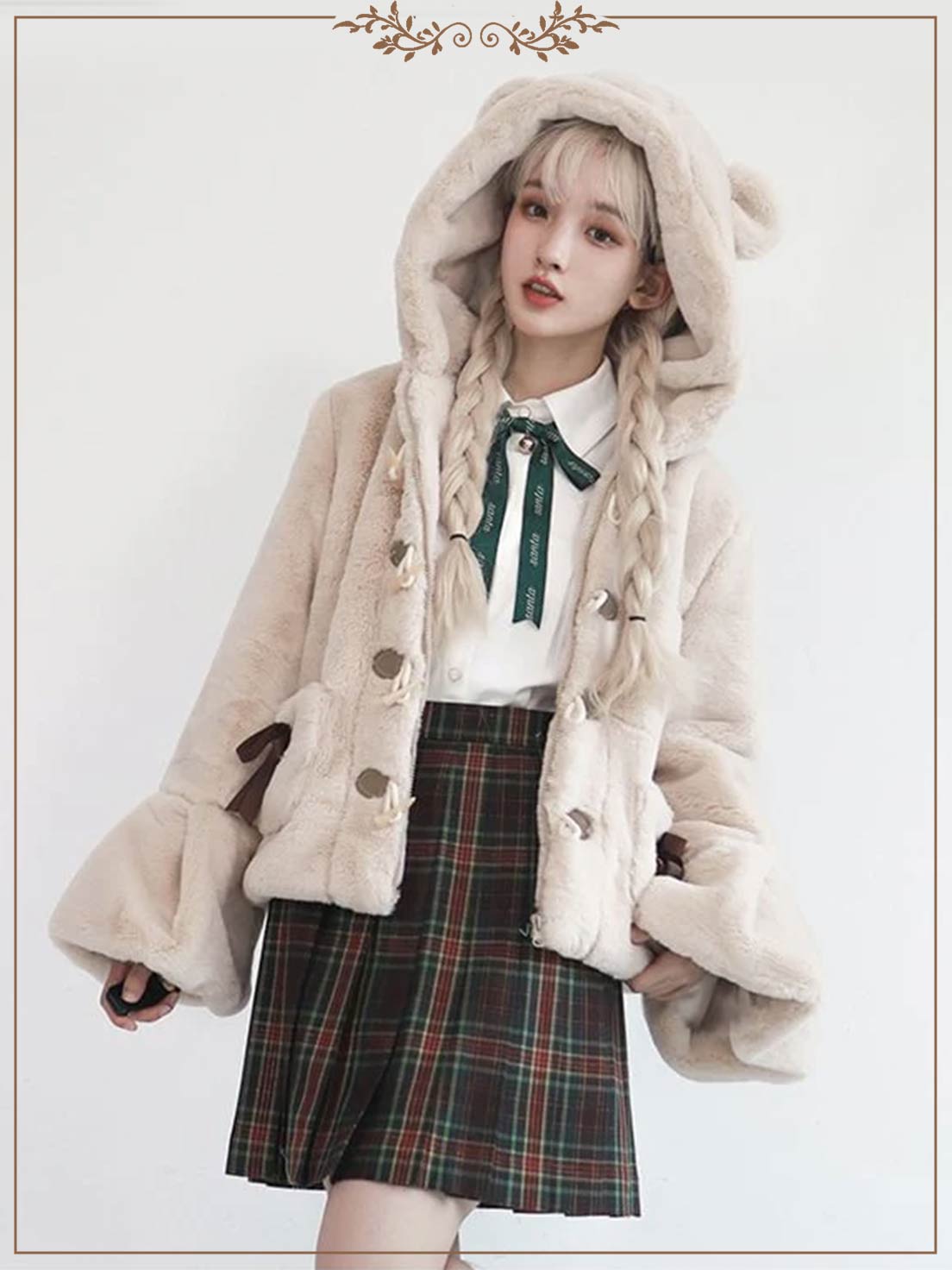 Lolita Coats Light Brown Plush Jacket Autumn and Winter Clothes Short Limited Edition