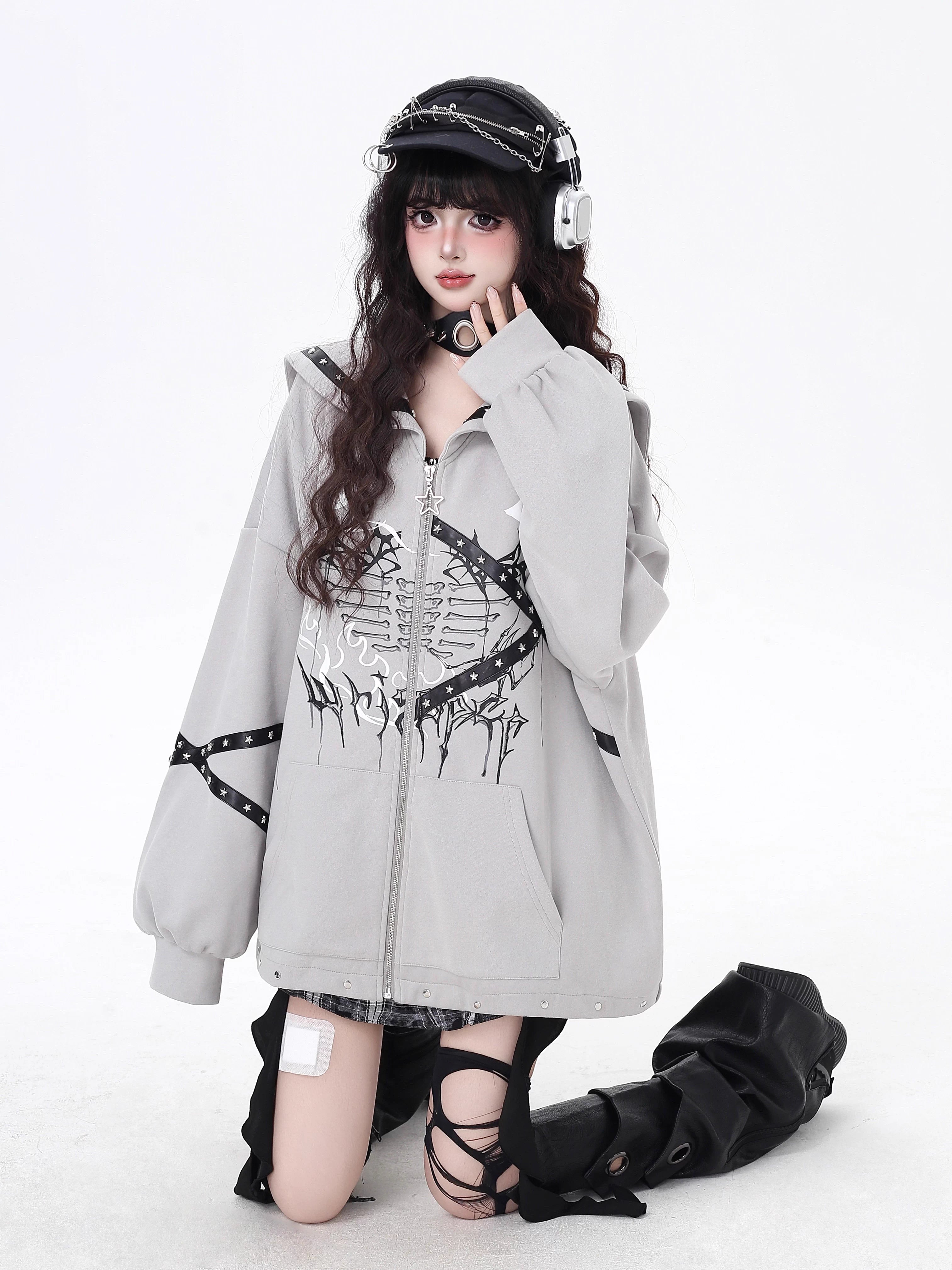 This Lolita coat blends a gothic aesthetic with a Japanese sailor-inspired design, creating a unique fusion of dark romance and subculture charm. Available in light gray and dark gray, the outerwear features a loose fit that ensures both comfort and style, making it an essential layering piece for the autumn season.The sailor collar adds a touch of vintage-inspired elegance, while the relaxed silhouette brings a modern casual vibe perfect for daily wear. Its versatile shades of gray provide easy coordinatio