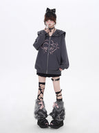 Design Concept:
This Lolita Coats hoodie features a playful Japanese sailor collar design in soft pink and gray tones, perfect for adding a touch of cute subculture style to your spring wardrobe. Crafted for comfort and casual wear, it offers a loose fit that allows for easy layering, while the hood adds practicality and charm. Ideal for daily streetwear or casual outings, this lightweight outerwear combines a unique aesthetic with everyday functionality, making it a versatile piece for any Lolita or casual