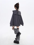 Design Concept:
This Lolita Coats hoodie features a playful Japanese sailor collar design in soft pink and gray tones, perfect for adding a touch of cute subculture style to your spring wardrobe. Crafted for comfort and casual wear, it offers a loose fit that allows for easy layering, while the hood adds practicality and charm. Ideal for daily streetwear or casual outings, this lightweight outerwear combines a unique aesthetic with everyday functionality, making it a versatile piece for any Lolita or casual