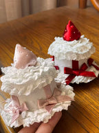 Design Concept:


This Lolita hair accessories collection features a charming lace cupcake-style mini hat adorned with strawberry details, creating a cute and playful look. Available in four color combinations—white with pink, white with red, apricot with pink, and apricot with red—each design adds a sweet and whimsical touch, perfect for enhancing Lolita outfits or cosplay styles.