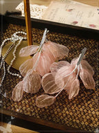 Lolita Hair Accessory Pink Flowers Pearls Fairy Princess Elegant Hair Clips Bridal Hairpins