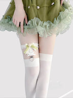 Lolita Lace Garter Belt Elastic Thigh Strap Adjustable Rose Bowknot Cosplay Non slip Clip