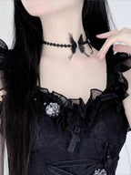 Design Concept：


This Lolita lace choker features a delicate butterfly design, available in both black and white. The short collar style adds a subtle yet elegant touch to your neckline, perfect for a pure and sexy Lolita aesthetic. Crafted with soft, comfortable lace, it is ideal for accessorizing dresses, blouses, or cosplay outfits, enhancing your feminine and whimsical style.