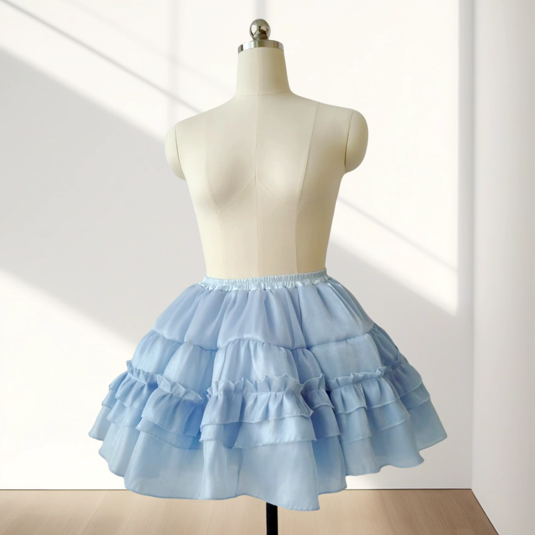 Lolita Petticoat Black Pink Blue White Super Fluffy Short A-line Crinoline for Daily Wear