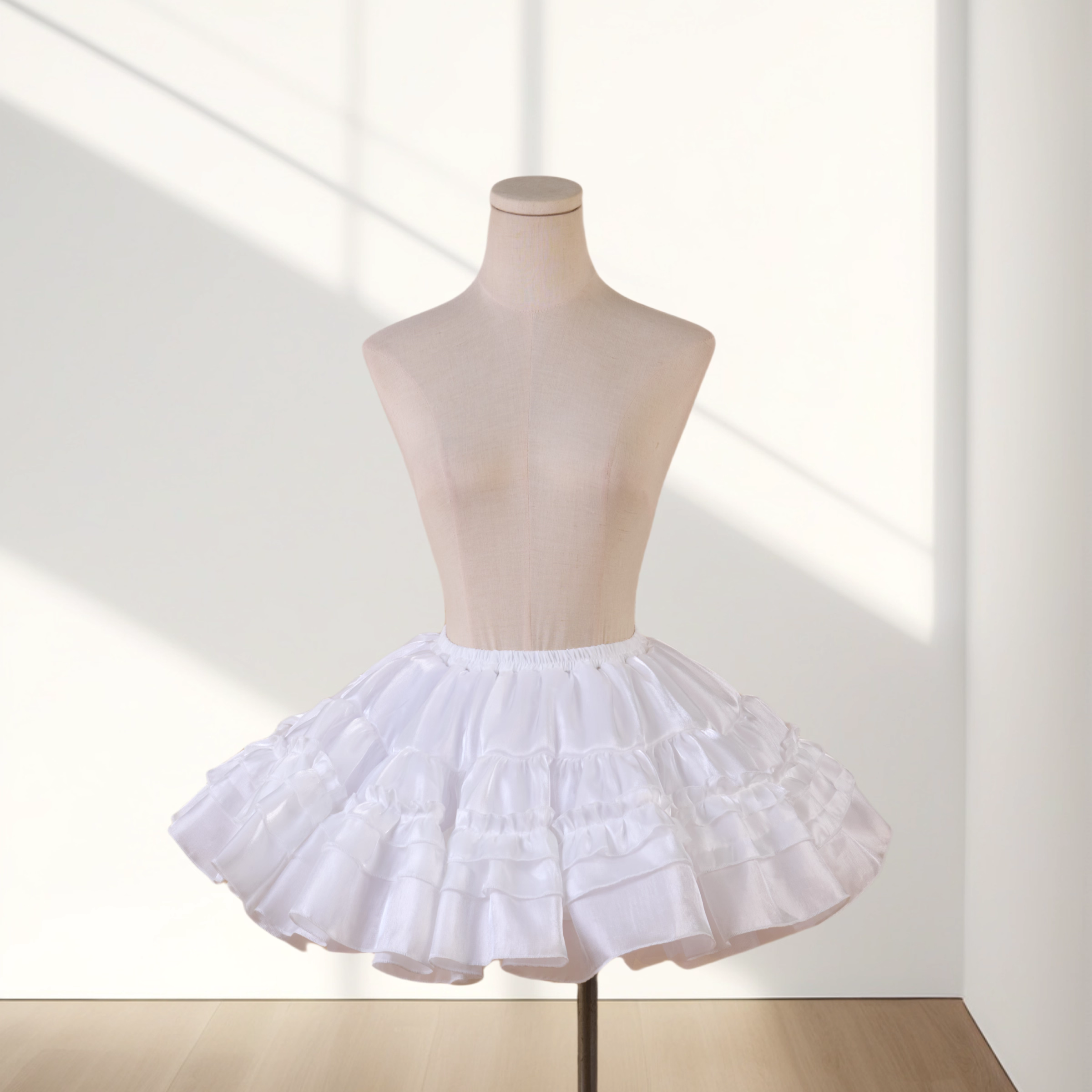 Lolita Petticoat Black Pink Blue White Super Fluffy Short A-line Crinoline for Daily Wear