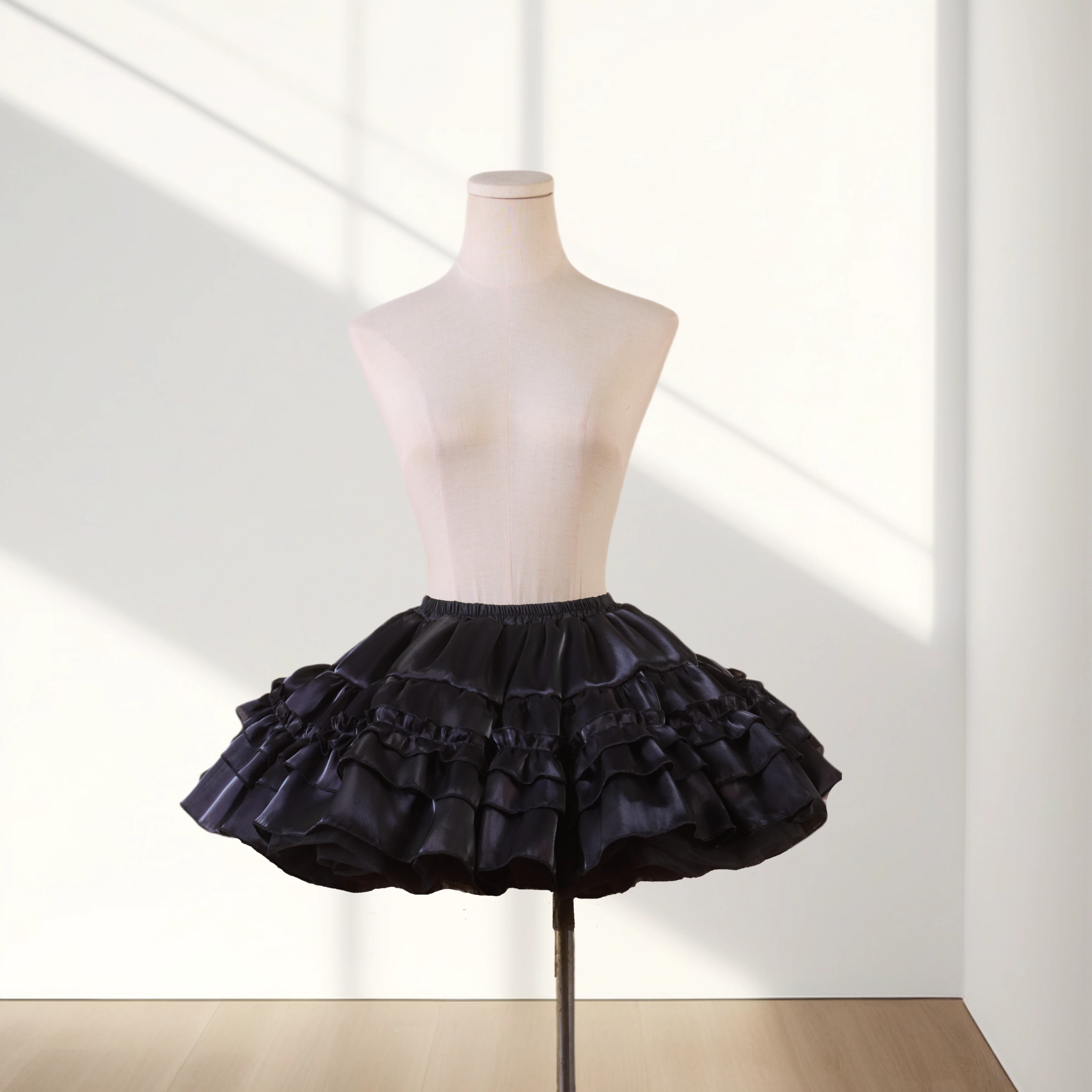Lolita Petticoat Black Pink Blue White Super Fluffy Short A-line Crinoline for Daily Wear