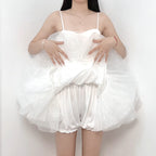 Lolita Petticoat Pure White Short A-line Soft Tulle Anti-Peek Mini Pannier for Daily