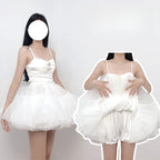Lolita Petticoat Pure White Short A-line Soft Tulle Anti-Peek Mini Pannier for Daily