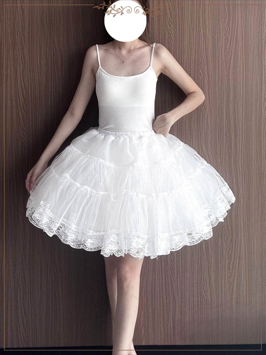 Lolita Petticoat White A-line Lace Four-layer Tulle Daily Wear Pannier Skirt