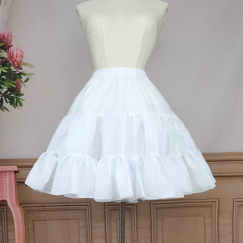 Lolita Petticoat White Boneless Cloud-like Soft Tulle 50cm Puff Skirt for Daily Wear