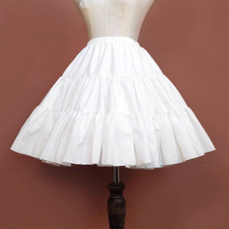 Lolita Petticoat White Boneless Cloud-like Soft Tulle 50cm Puff Skirt for Daily Wear