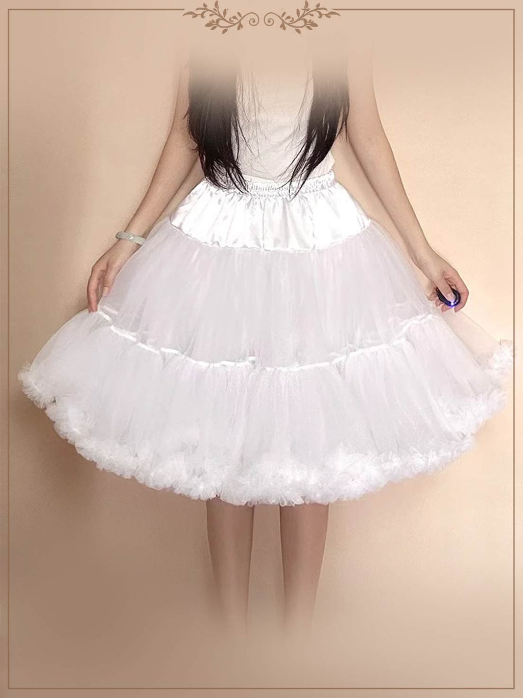 Lolita Petticoat White Fluffy Cloud-like Soft Tulle Short Pannier for Daily Wear