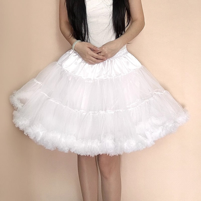 Lolita Petticoat White Fluffy Cloud-like Soft Tulle Short Pannier for Daily Wear