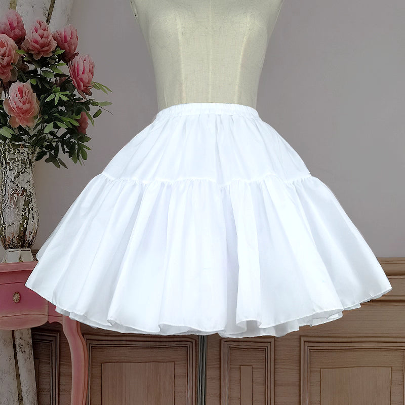 Lolita Petticoat White Fluffy Soft Tulle Cloud Mini Crinoline 45cm for Daily Tea Party
