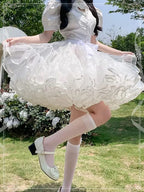 Lolita Petticoats Full White Bow Ruffles Gauze Gown Crinoline Daily Daily Wear