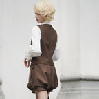 Ouji Fashion Lolita Shirt Vest Overalls Prince Dress Spring Summer Set TOP Blouse