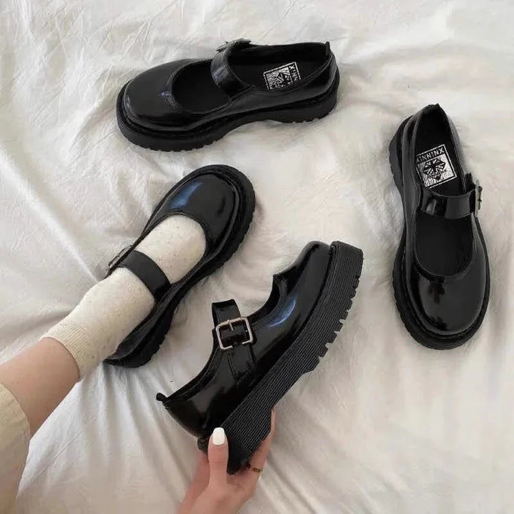 Design Concept:

These stylish Lolita Mary Jane shoes are designed for both elegance and comfort, perfectly capturing the refined charm of Ouji and Prince-inspired fashion. Made in classic black with a glossy finish, they feature the iconic Mary Jane strap that ensures a secure and timeless look. With a heel height of 3–5cm, these shoes provide just the right amount of lift while remaining stable for daily wear. Specially available in plus sizes, they offer a versatile fit for a wider range of Lolita and Ou
