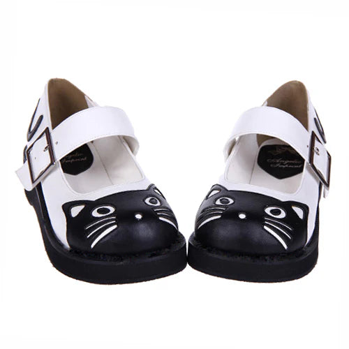 Design Concept:

These elegant Lolita shoes combine glossy sophistication with sweet charm. Crafted from high-quality materials, the shoes feature a shiny finish that enhances their refined look. The pointed toe design adds a touch of elegance, while the 3cm wedge heel provides both subtle height and comfortable stability, making them perfect for daily wear. Available in two styles—classic black and a chic black-and-white combination—these shoes are versatile choices that pair beautifully with both classic 