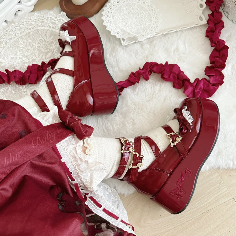 Lolita Shoes Cute Platform Muffin Shoes Sweet Girl Elegant Cla Doll Doll Shoes