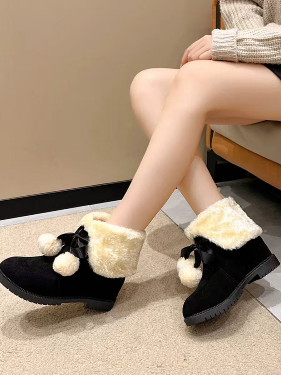Design Concept:

These delightful Lolita boots combine cozy comfort with playful charm. Made from soft, furry materials, each pair features an adorable pom-pom accent for a sweet, whimsical touch. The mid-height heel provides subtle lift while ensuring stability for daily wear. Perfect for completing cute and cozy Lolita outfits, these boots are available in three versatile colors—brown, red, and black—making them easy to match with a variety of coordinates.