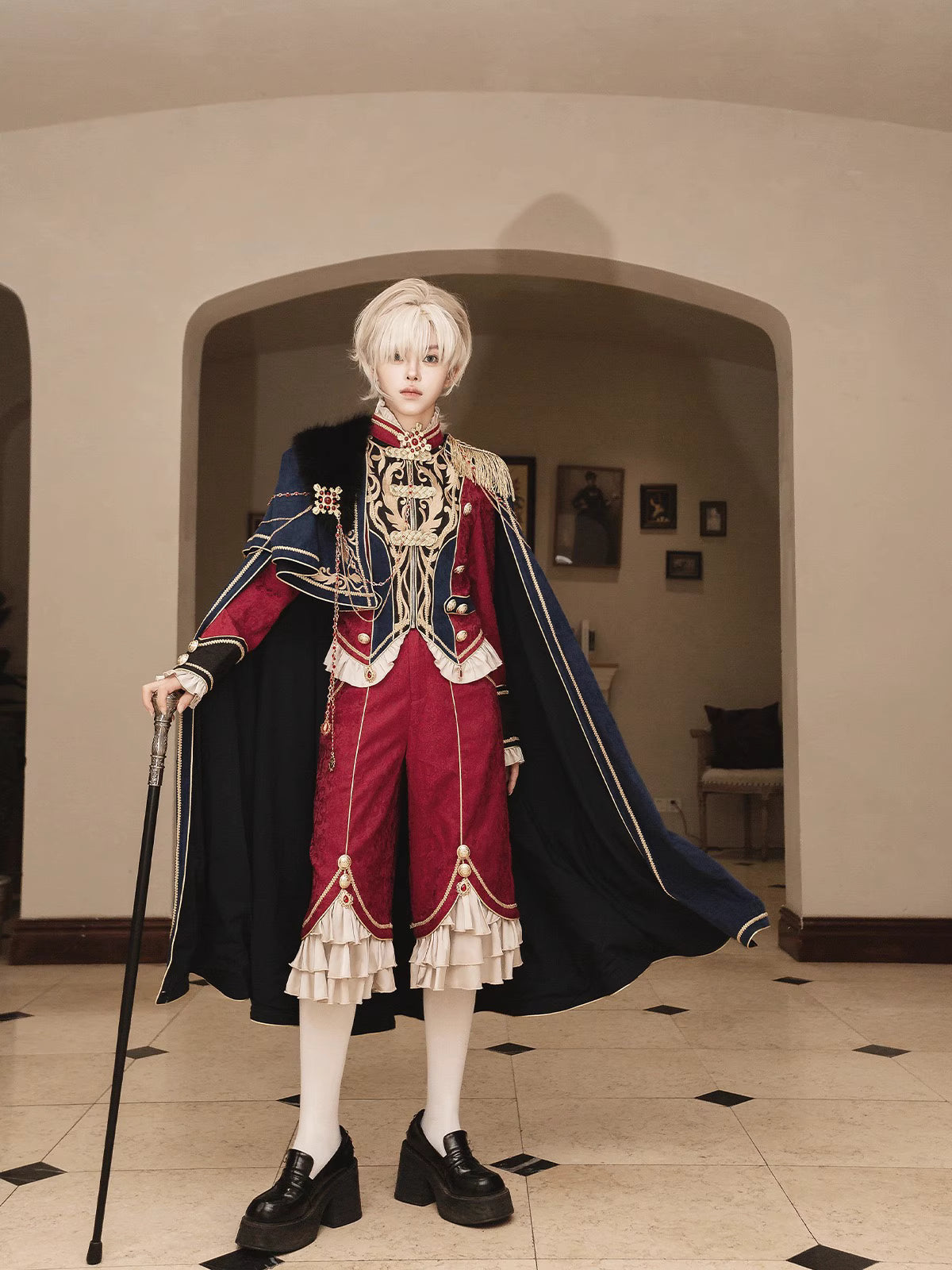 Design Concept:
These red Lolita trousers are inspired by vintage European royal court fashion, reflecting a refined prince-style aesthetic. Crafted with attention to detail, they feature a tailored silhouette that balances elegance and comfort, making them suitable for daily wear, tea parties, or themed Lolita gatherings. The rich red hue adds a regal touch to any Lolita ensemble.